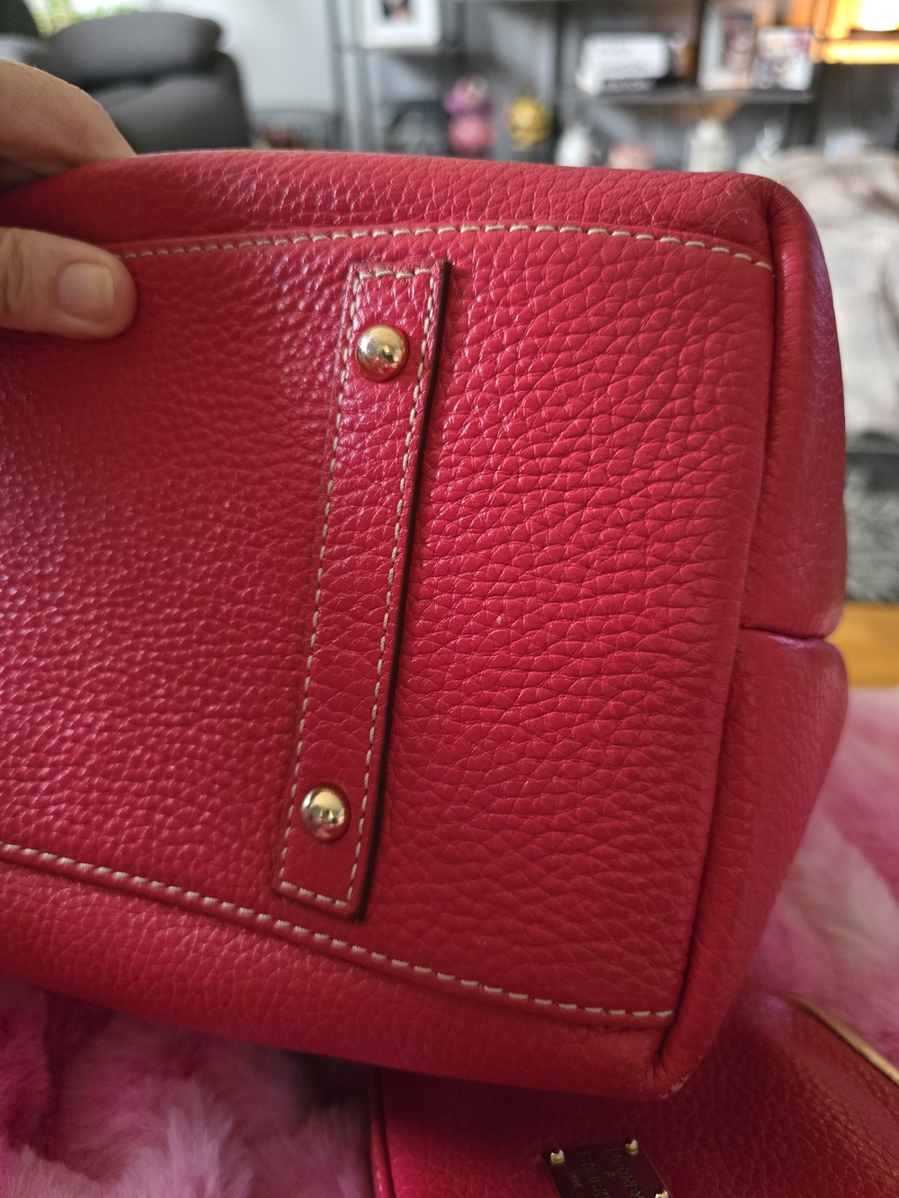 Dooney & Bourke Pink Leather Hobo Bag - Picture 4 of 6